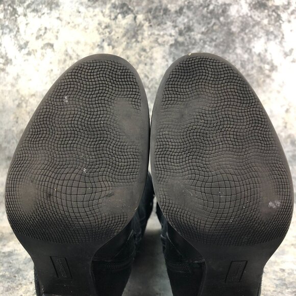 GH Bass & Co Women's Size 8M Noreen Black Leather Block Heel Knee High Boots - Picture 13 of 16